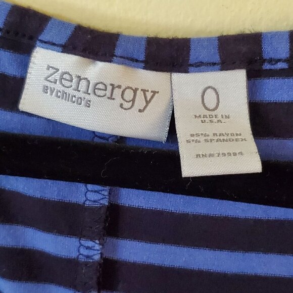 Zenergy By Chico's Blue Striped Classic Tank Maxi Dress Size 0(S) - Picture 4 of 4
